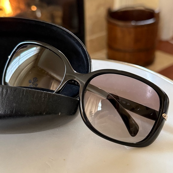 Prada Black Sunglasses with Gold Accent - Picture 3 of 14